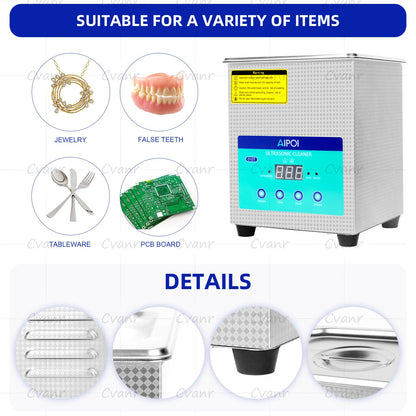 [Ships from UK ] AIPOI Ultrasonic Cleaner 800ml 2L 3.2L 6.5L 10L 15L 22L 30L Home Appliance