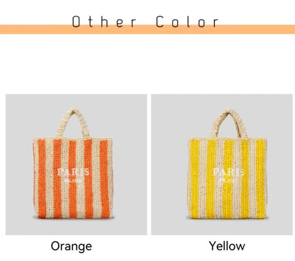 Women Summer Beach Vacation Fashion Straw Knitting Shoulder Bag Hollow Out Handwoven Handbag Portable Large Capacity Casual Tote