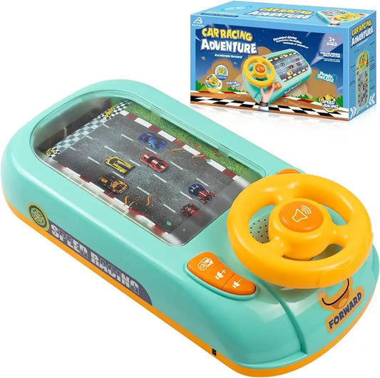 Musical Steering Wheel Baby Toddler Toys Boys, Simulated Driving Racing Car Game with Sound, Interactive Educational