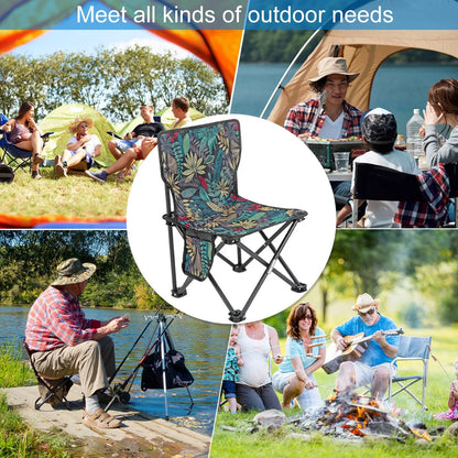 Outdoor Portable Folding Chair With Storage Bag Foldable Car Outdoor Chair Lightweight Bearing Strong Ride Comfort Camping Gear