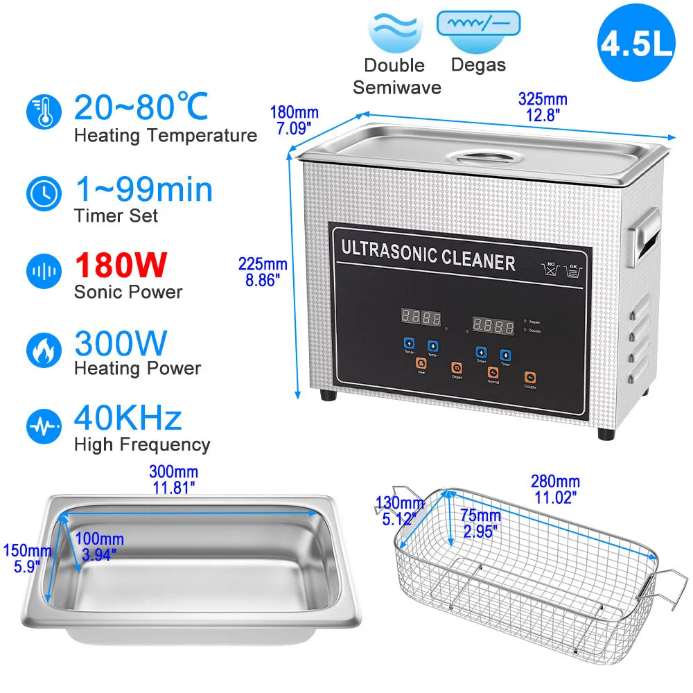 2L 3L 6L 10L 15L 30L Ultrasonic Cleaner US EU AU UK Ultrasonic Bath Washing Dental Retainer 60w 600w Ultrasound Cleaning Machine