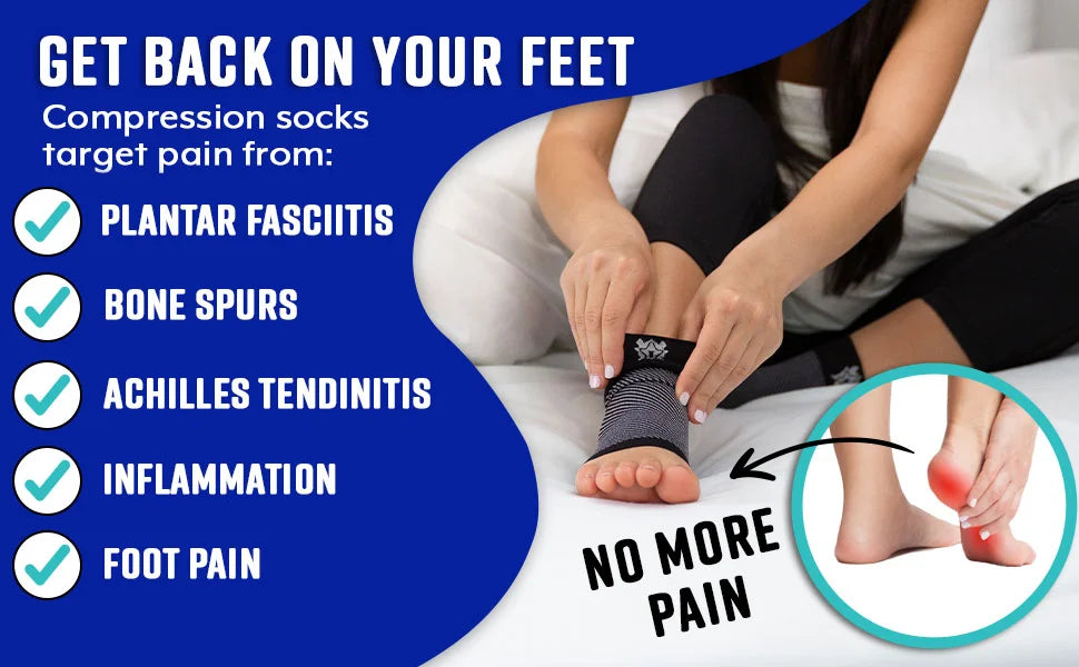 Plantar Fasciitis Socks for Women Men Best Foot Ankle Compression Sleeve Brace for Everyday Use Provides Arch Support Heel Pain