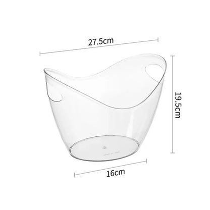 Transparent Ice Cube Storage Bucket Beer Wine Bucket Bar Ice Bucket Container Champagne Can Wine Bucket Champagne Beer Chiller