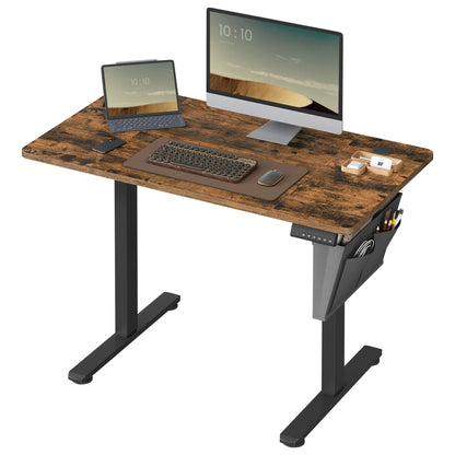 VASAGLE Electric Standing Desk, Height Adjustable Desk, 60 x 110 x (72-120) cm, 4 Memory Heights, Storage Pocket