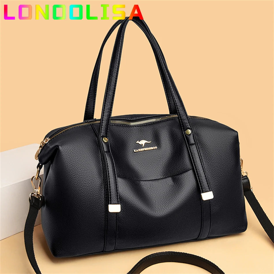 New Luxury Tote Bag Soft Leather Large Capacity Handbag Women's Bag 2024 Trend Shoulder Crossbody Sac Designer Shopper Patchwork