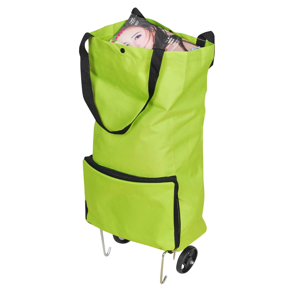 Trolley Bag Reusable Shopping Bag with Wheels Shopping Cart Carry-on Bag Upgrade Shopping Bag Folding Grocery Cart Eco-friendly