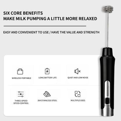 saengQ Milk Frother Handheld Foamer Coffee Maker Egg Beater Cappuccino Stirrer Mini Portable Blender Kitchen Whisk Tool