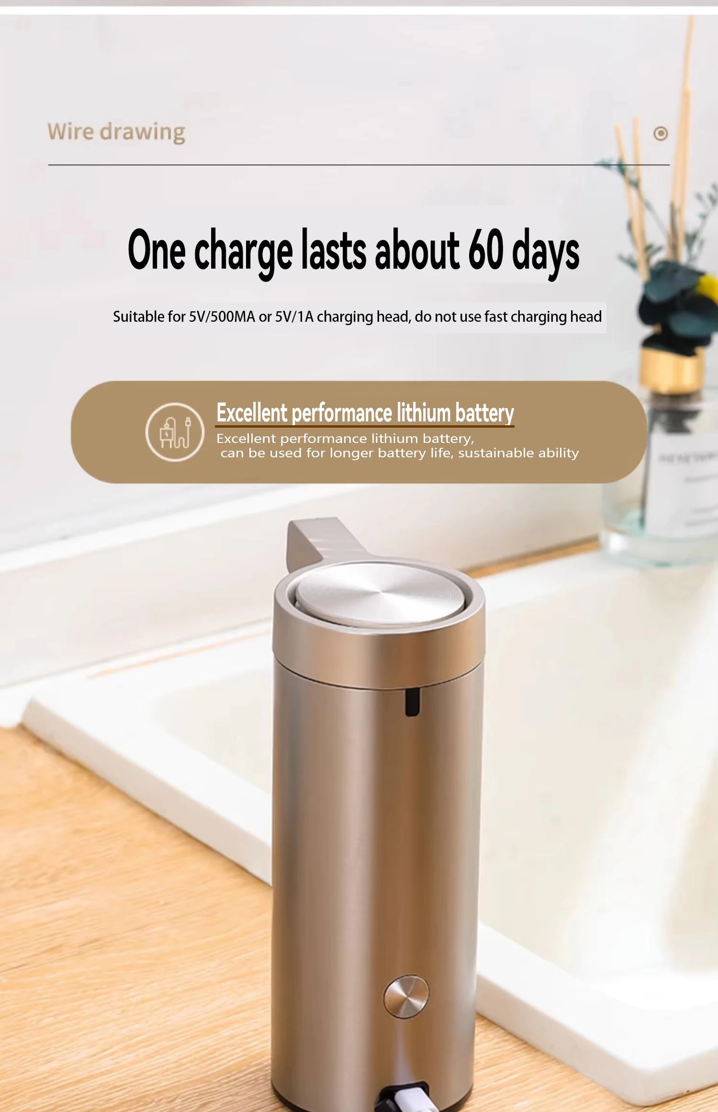 304 Stainless Automatic Liquid Soap Dispensers Steel Kitchen Metal Lotion Bottle Touchless Induction Sensor Bathroom Accessories