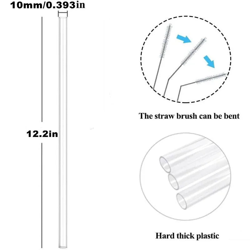 Replacement Straws for Stanley 40 oz 30 oz Cup 6 PCS Plastic Straws Stanley Adventure Travel Tumbler with Cleaning Brush