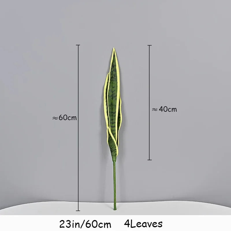 35in Tropical Artificial Tiger Piran Fake Plants Real Touch Sansevieria Leaves Plastic Plants For Home Garden Office Shop Decor