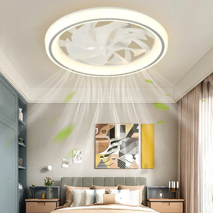 New Ceiling Fan Light Living Room Bedroom Modern and Simple Home Intelligent Remote Control Restaurant LED Fan Light