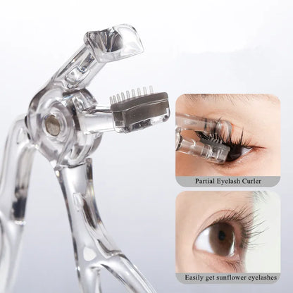 Wide-Angle Partial Eyelash Curler Portable One-Clip Curling Comb Tooth Lashes Curler Easy To Operate Styling Enlarge Eyes Tool