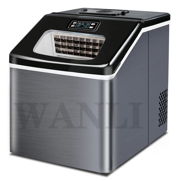 HZB-20 Ice Maker Electric Commercial Tea Shop 25kg Square Mini Ice Maker Household Desktop Automatic Ice Maker 220V 120W