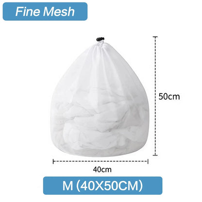 1PC Mesh Laundry Bag - Machine Washable Drawstring Design Travel Wash Bag for Blouses, Hosiery, Stockings, and Underwear