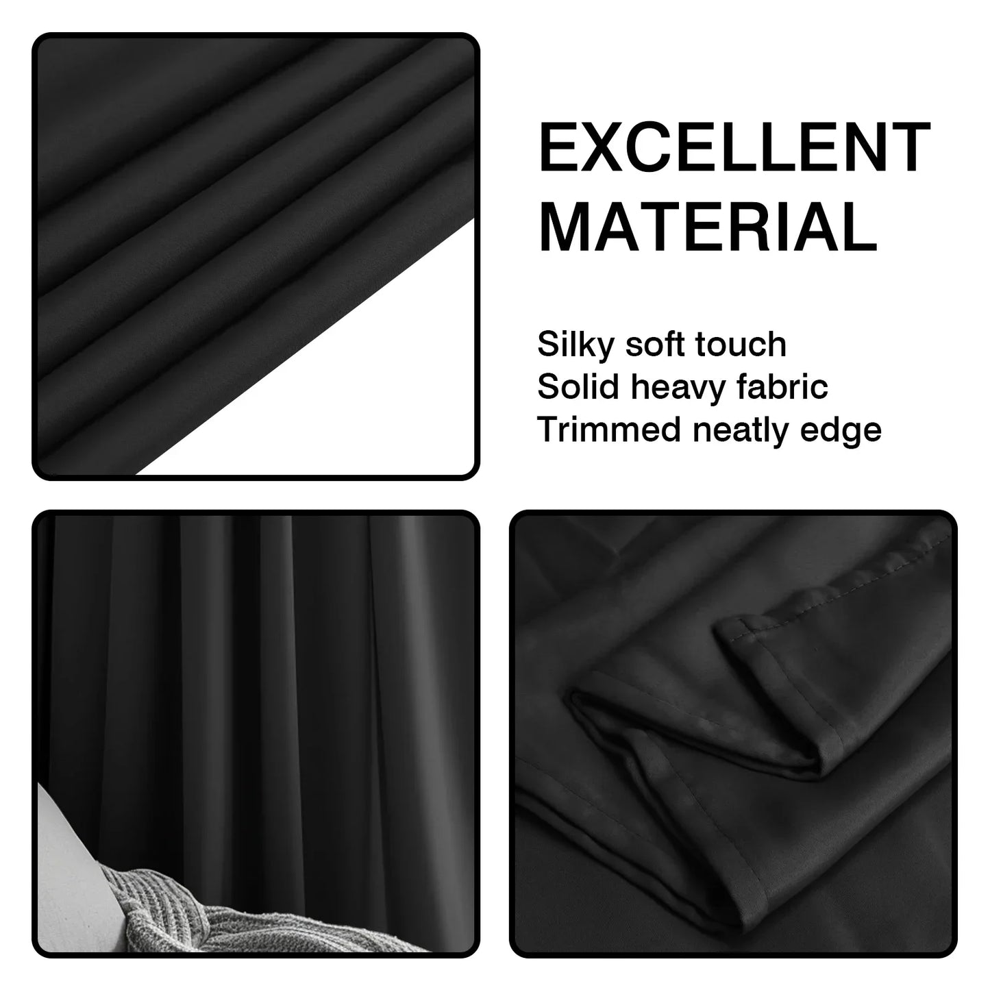 1PC 90% Blackout Curtain for Bedroom Living Room Window Screen Thermal Insulated Grommet Panels Light Reducing Shade Drapes