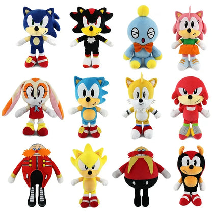 25-28cm Super Sonic Plush Toys The Hedgehog Cute Amy Rose Knuckles Tails Plush Doll Cute Soft Stuffed Toy Kids Birthday Gifts