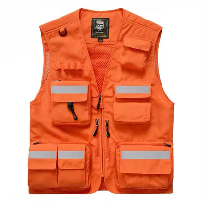 Reflective Vest Emergency Firefighter Volunteer Road Rescue Outdoor Breathable Mesh High Visibility Safety Waistcoat Workwear