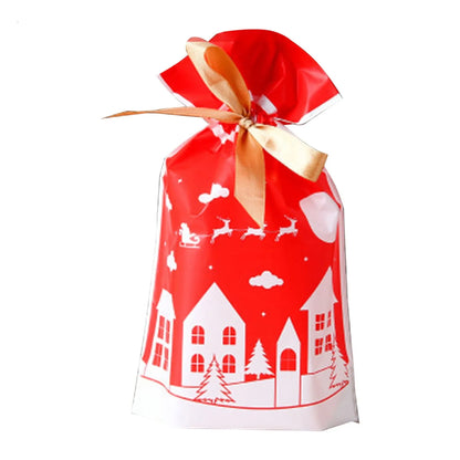 50pcs Christmas Candy Gift Bags Xmas Decorations Santa Gift Bag Navidad Xmas Gift Bags Cristmas Cookies Packing Bag 15x23.5cm