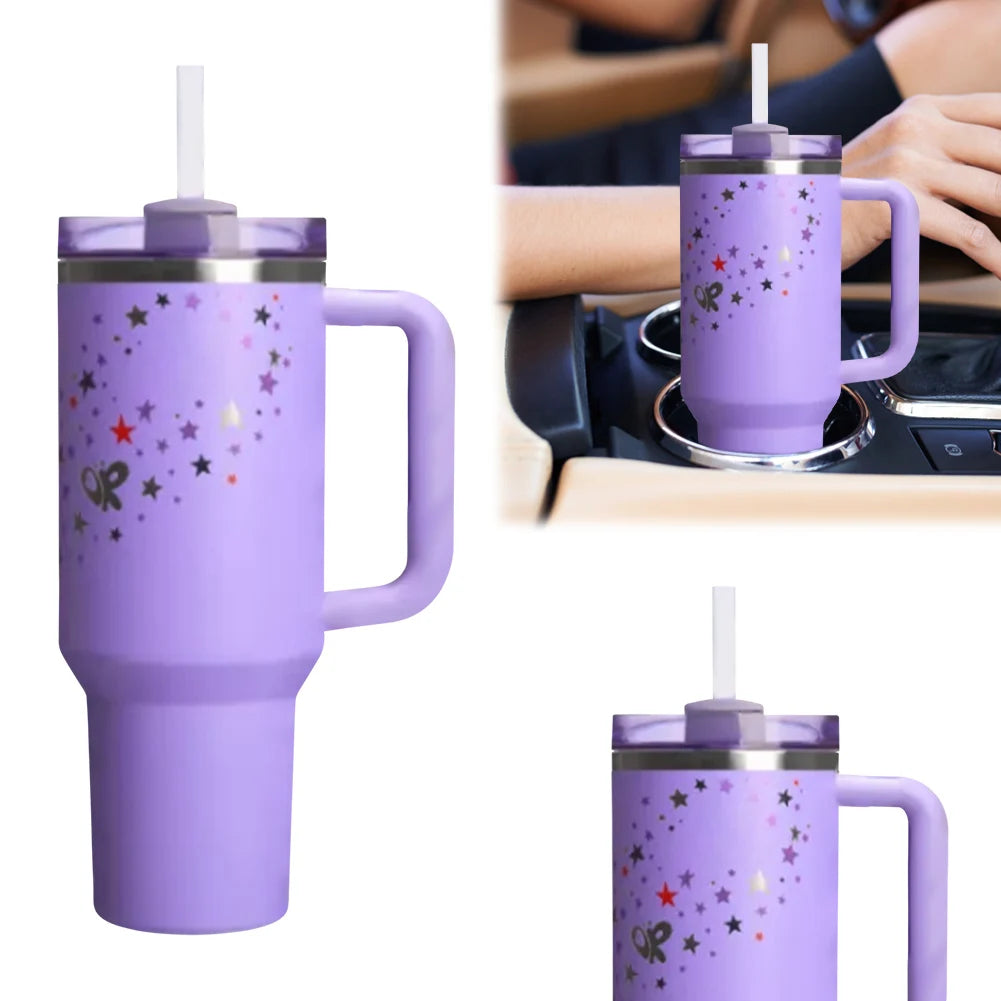 40oz Insulated Tumbler with Lid & Straw Vacuum Insulated Cup Stainless Steel Vacuum Thermal Insulated Mug for Cold Hot Beverages