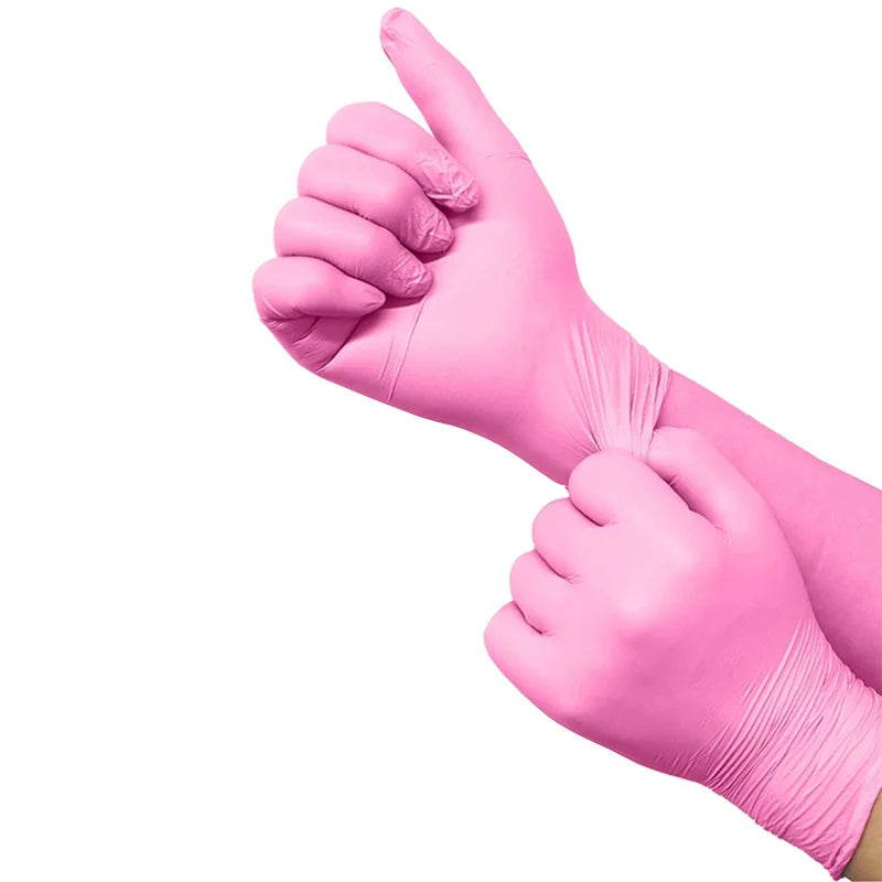 100/50/20PCS Light Pink Disposable Nitrile Gloves Waterproof Anti-static Durable Light Pink Gloves For Kitchen Cooking Tools