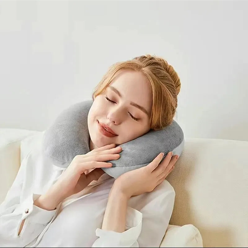 Random Color 1PC Soft Travel Pillow with Foam Particles for Comfort on Airplanes Cars and Home Office Use Stuffed Toy