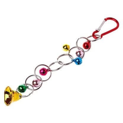 Parrot Bite Toy, Bird Ring, Bell, Hanging Swing, Chain, Parakeet, Chew Swings, Toy with Hanging Bells, Bird Accessories, 1Pc