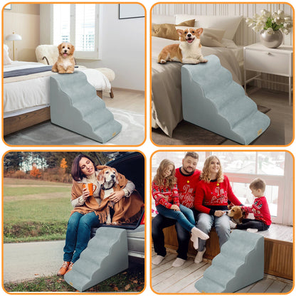 Pet Training Stairs with Removable Cover, 3, 4, 5 Steps, Bed, Sofa, Cats, Ladder, Ramp, XL