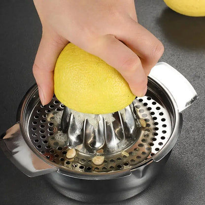 1pc Portable Stainless Steel Lemon Squeezer and Juicer with Bowl Container - Easy to Use and Convenient for Oranges, Lemons