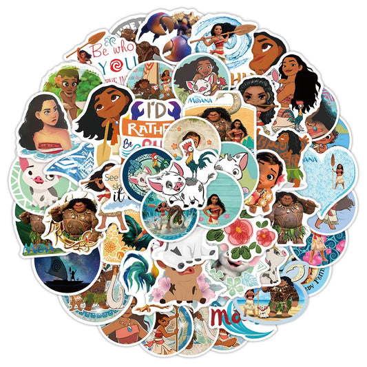 10/30/50pcs Disney Cartoon Moana Stickers Waterproof Decals Laptop Motorcycle Phone Notebook Decoration Anime Sticker Kids Toy