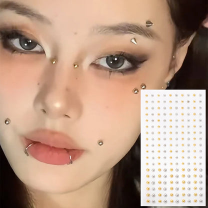 180 PC Non Piercing Lip Nails Sticker Selfadhesive Waterproof Reusable Fake Lip Nail Eyebrow Nose Ring Body Belly Button Jewelry