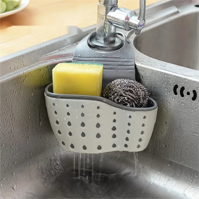 Sink Caddy Sponge Holder,Kitchen Sink Storage,Hanging Bag Basket Organizer for Sponges Soaps ,Cleaning Brushes Sink Accessories