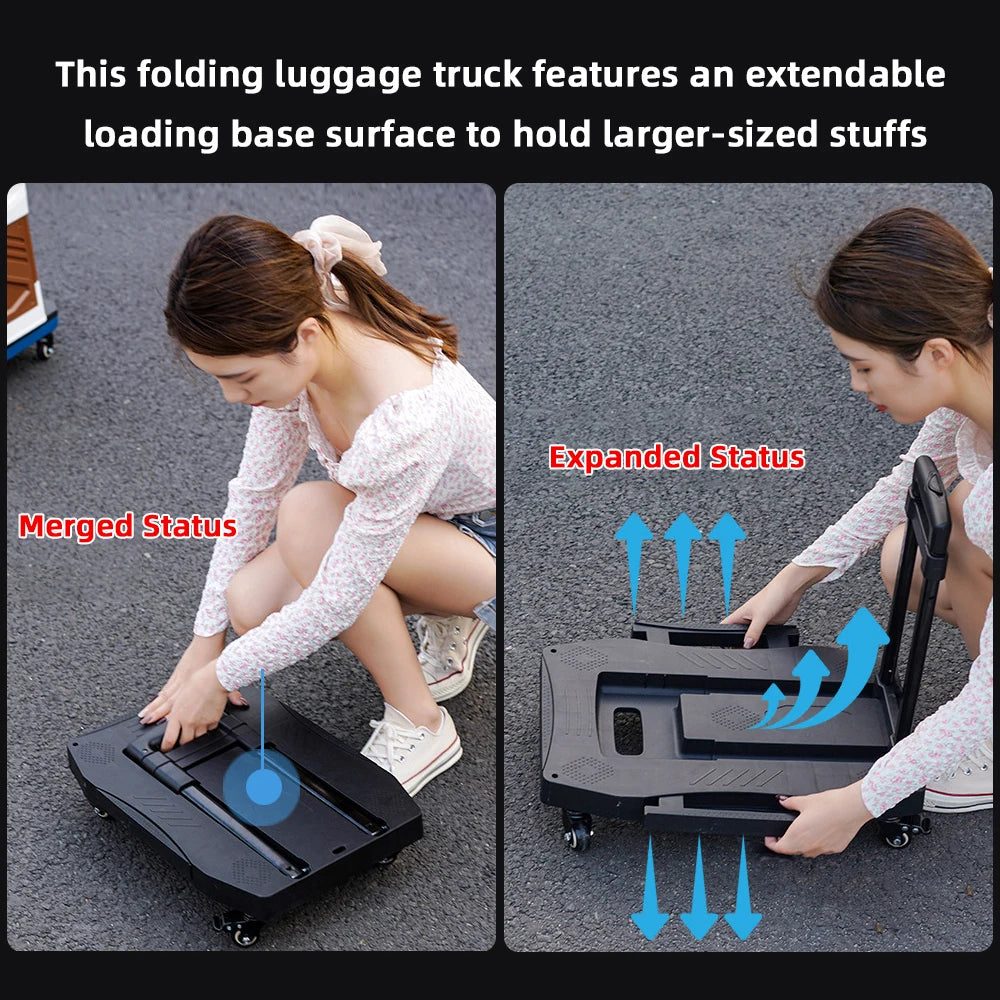 Universal Folding Hand Truck Wheel Folding Cart Heavy Duty Hand Truck Foldable Trolley Outdoor Camping Wagon Luggage Cart ﻿