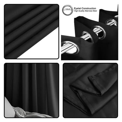 1PC 90% Blackout Curtain for Bedroom Living Room Window Screen Thermal Insulated Grommet Panels Light Reducing Shade Drapes