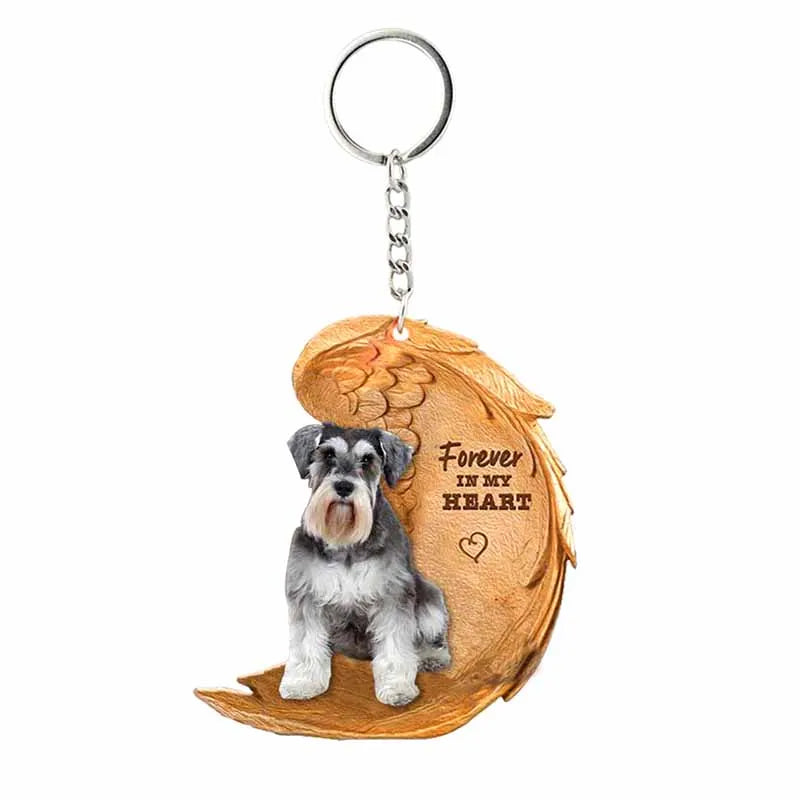 1 Piece 23 Style Dog Forever In My Heart  Angel Pendant Bag Key Chains Car Keychain Keyring  Pet Jewelry Gift For Women Girls