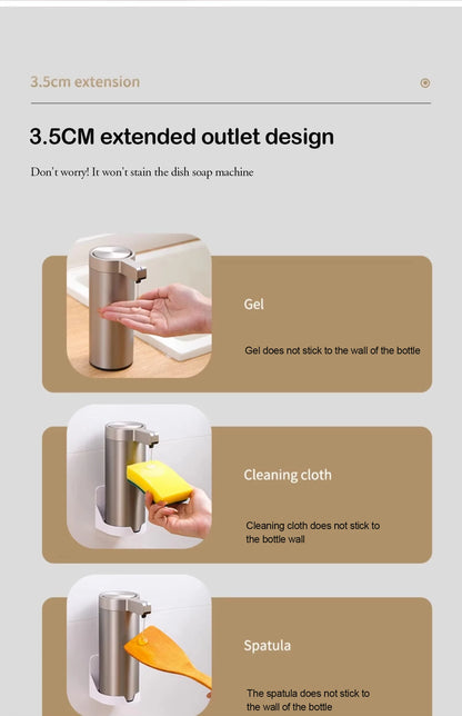 304 Stainless Automatic Liquid Soap Dispensers Steel Kitchen Metal Lotion Bottle Touchless Induction Sensor Bathroom Accessories