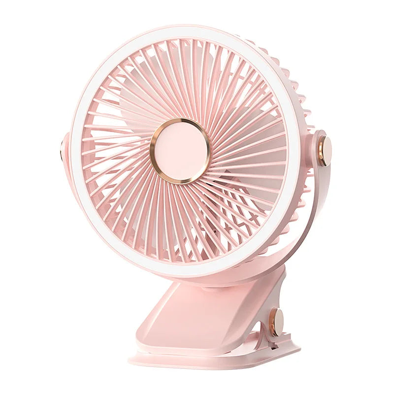 Simple clip-on small fan, student dormitory bed, night light clip fan, office desktop, USB charging clip, light electric fan