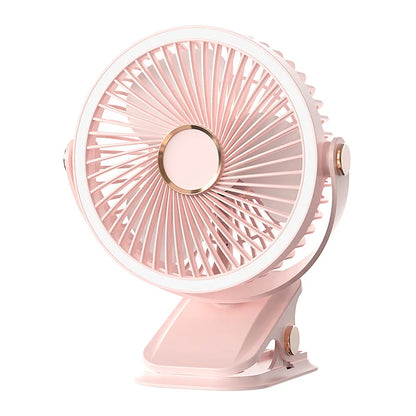 Simple clip-on small fan, student dormitory bed, night light clip fan, office desktop, USB charging clip, light electric fan