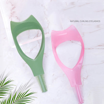 3 In 1 Mascara Applicator Shield Multi-function Mascara Helper Eyelash Curler Applicator Comb Guide Helper Creative Makeup Tool