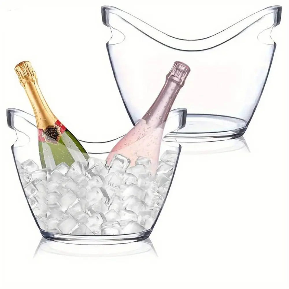 4/8/12L Transparent Ice Bucket Acrylic Large Capacity Wine Chilling Bucket Anti-fall Champagne Bottles Ice Cooler Club