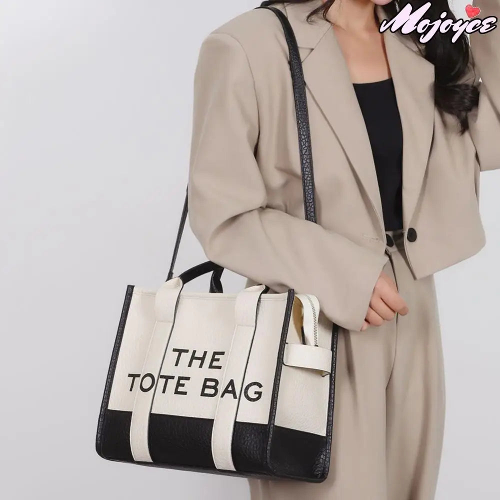 PU Leather Women Handbags Fashion Letter The Tote Bag Large Capacity Commute Bag Adjustable Strap Shoulder Bag New Crossbody Bag