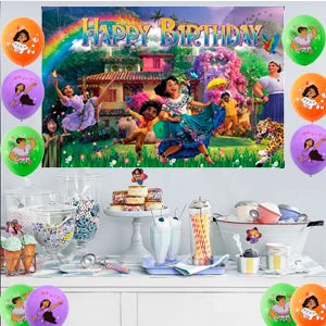 Encanto Birthday Party Supplies,114pcs MaHouse Birthday Party Supplies Set-Banner Backdrop Tablecloth Plates Cups Napkins etc