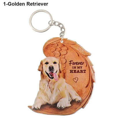 39 Style Cut Dog Forever In My Heart Angel Pendant Bag Keychain Car Key Chain Keyring Pet Jewelry Best Friends Gifts Accessories