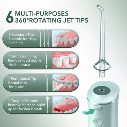 Sejoy Oral Irrigator Dental Water Pick Magnetic Charging Water Flosser High Pressure Dental Irrigator