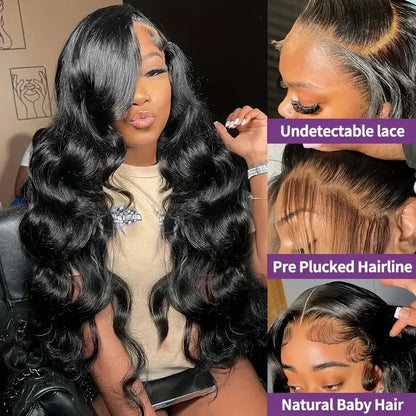 13x4 Body Wave HD Transparent Lace Front 100% Human Hair Wig 30 38 Inch 13x6 Frontal Wig Brazilian PrePlucked Remy Fast shipping