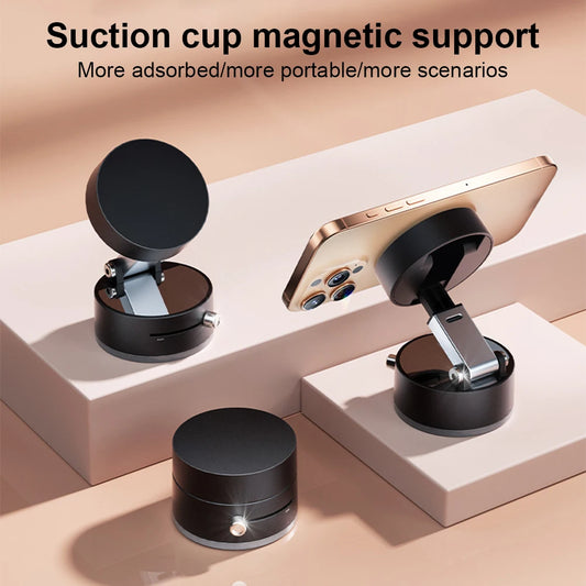 Vacuum Magnetic Suction Cup Folding Swivel Stand Car Mount Bracket For MagSafe Vacuum Swivel Stand iPhone Samsung Phone Holder ﻿