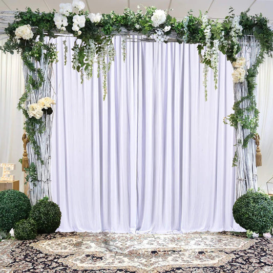 White Ice Silk Backdrop Curtains, Wedding, Birthday Photography, Stage Drapes, Masquerade, 2 m, 3 M, 6 m