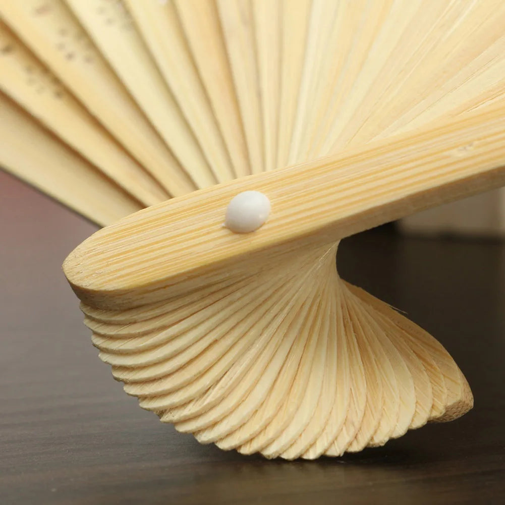 100-1PCS Hand Held Paper Fans Blank White Bamboo Folding Fans for Wedding Gift Party Dance DIY Decoration Personalised Fan