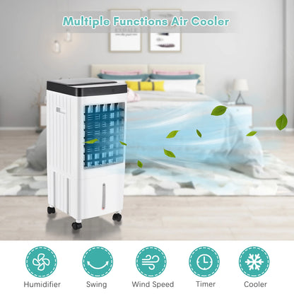 Portable Air Conditioner Fan Evaporative Cooler Cooling Machine 3 Speed with 7.5hrs Timer with Remote Control for Home Office