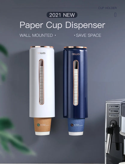 Paper Cup Dispenser Holder Automatic Disposable Cup Storage Rack Wall Mounted Cup Holder Organizer Water Dispenser Cups Stand