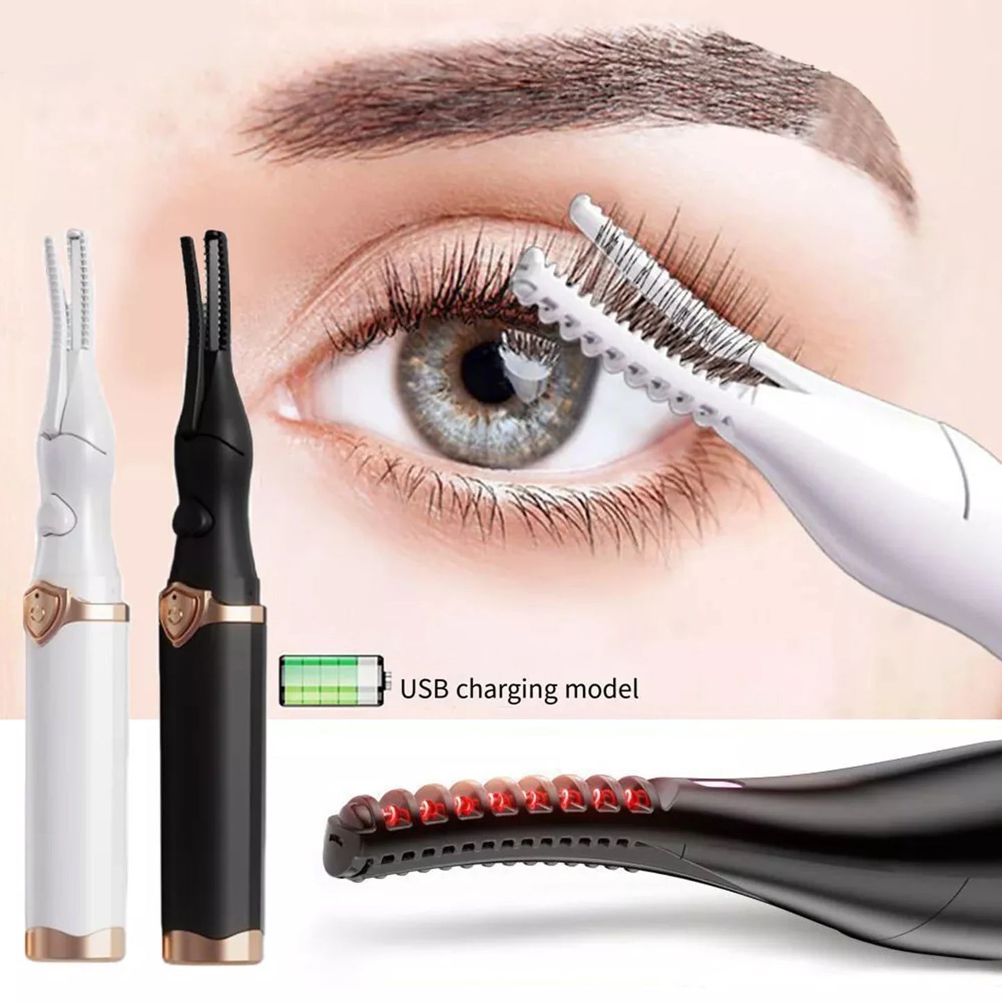 Electric Eyelash Curlers Rechargeable 3 Heat Modes  Fast Heating Handheld Eyelash Curler Ideal Gift for Women Girlfriend